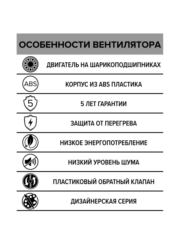 Вентилятор накладной SILENT D125 обратный клапан Matt black DICITI