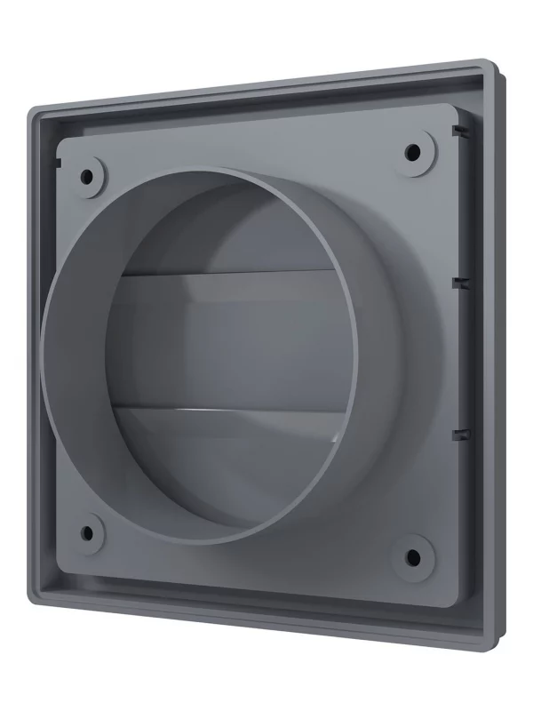 Выход стенной КФ фланец D100 жалюзи 150x150 ASA Gray ERA
