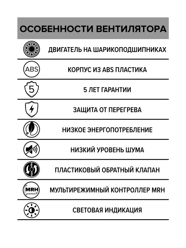 Вентилятор накладной SILENT D125 обратный клапан MRH DICITI