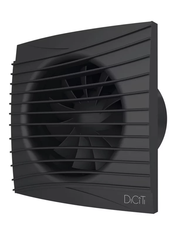 Вентилятор накладной SILENT D125 обратный клапан Matt black DICITI