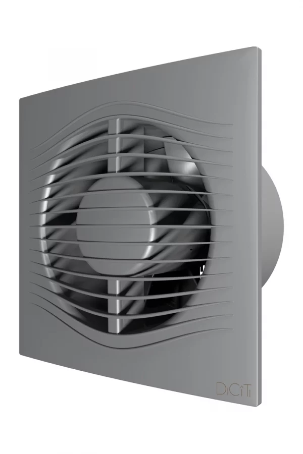 Вентилятор накладной SLIM D125 обратный клапан Gray metal DICITI