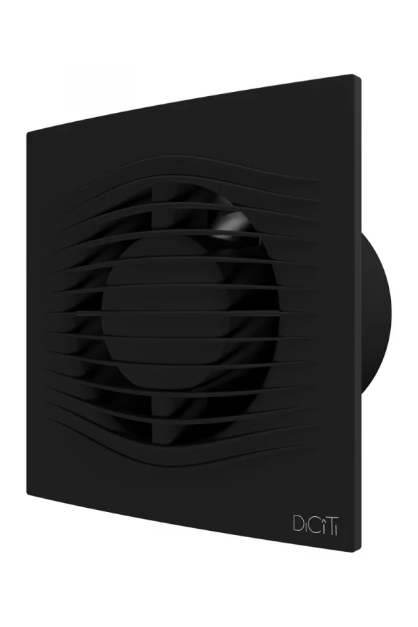 Вентилятор накладной SLIM D100 обратный клапан Matt black DICITI