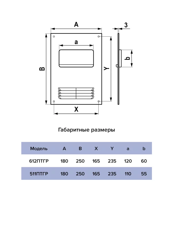 Площадка торцевая ПТГР фланец 110х55 горизонтальная решетка 180х250 пластик ERA