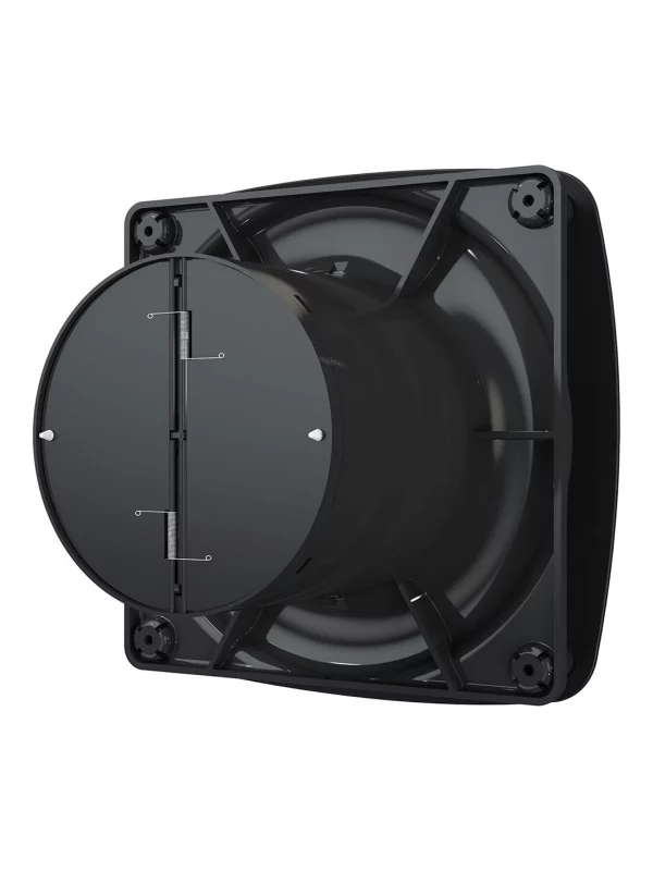 Вентилятор накладной RIO D125 обратный клапан Matt black DICITI