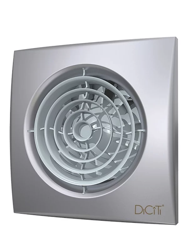 Вентилятор накладной AURA D100 обратный клапан Gray metal DICITI