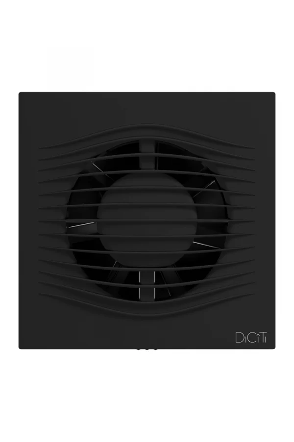 Вентилятор накладной SLIM D100 обратный клапан Matt black DICITI