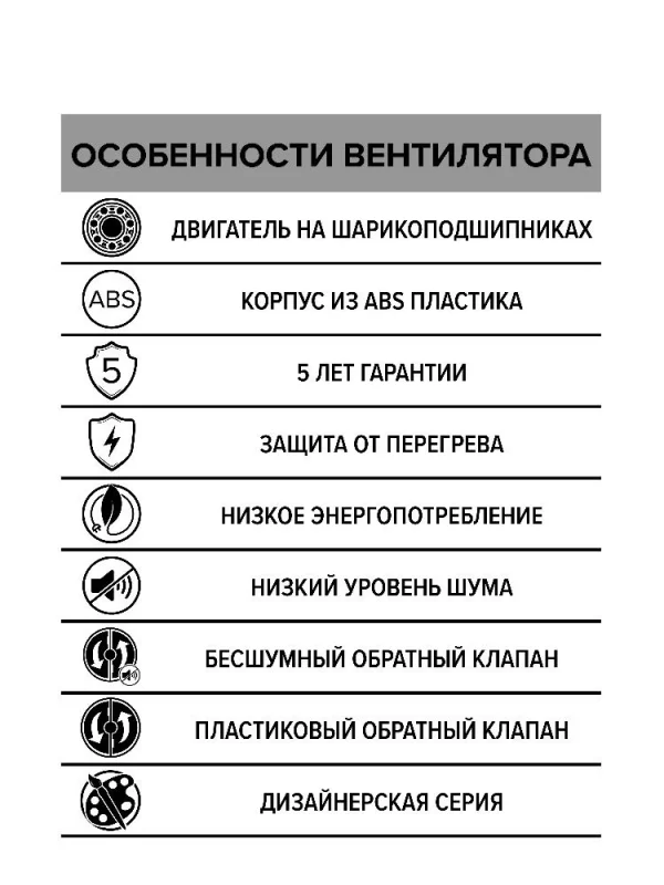 Вентилятор накладной BREEZE D125 обратный клапан Dark gray metal DICITI