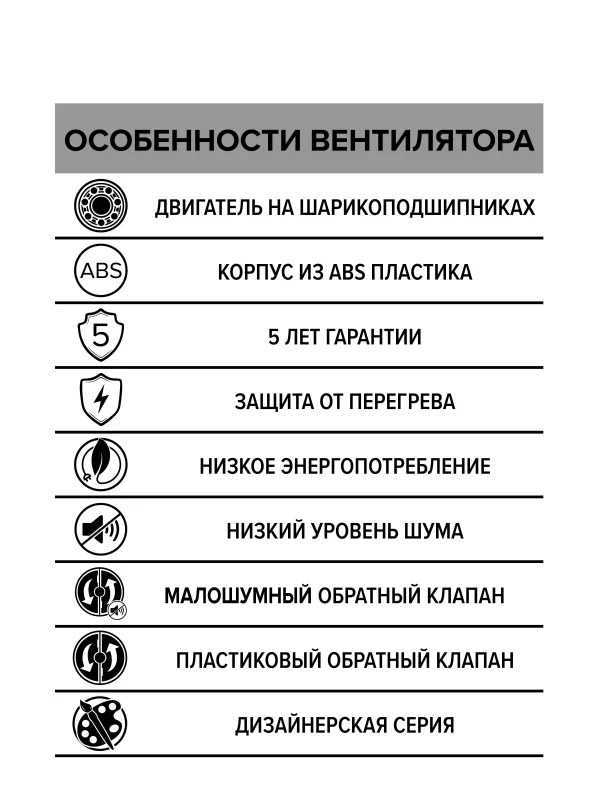 Вентилятор накладной BREEZE D100 обратный клапан Dark gray metal DICITI