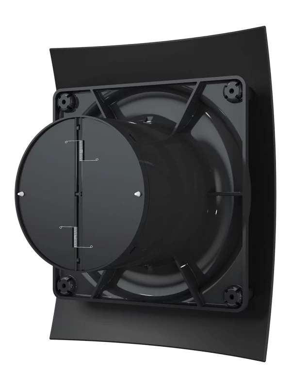 Вентилятор накладной BREEZE D100 обратный клапан Matt black DICITI