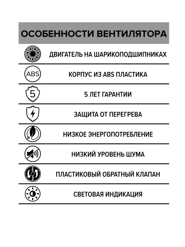 Вентилятор накладной SILENT D125 обратный клапан DICITI