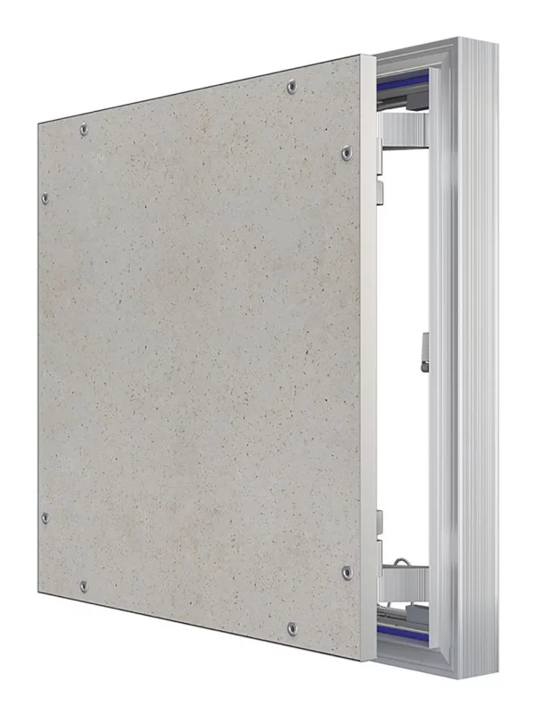 Люк ревизионный D Ceramo Optimum 400х400 скрытый монтаж петля алюминий EVECS