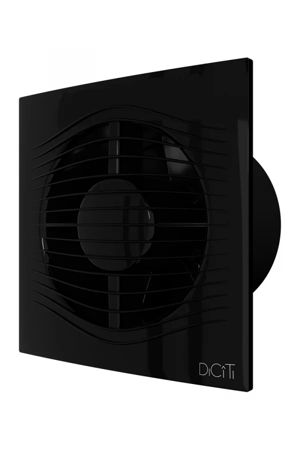 Вентилятор накладной SLIM D125 обратный клапан Obsidian DICITI