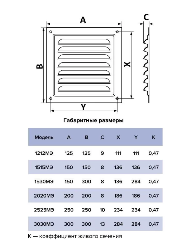 Решетка вентиляционная МЭ сетка 250х250 окрашенная сталь Gray ERA