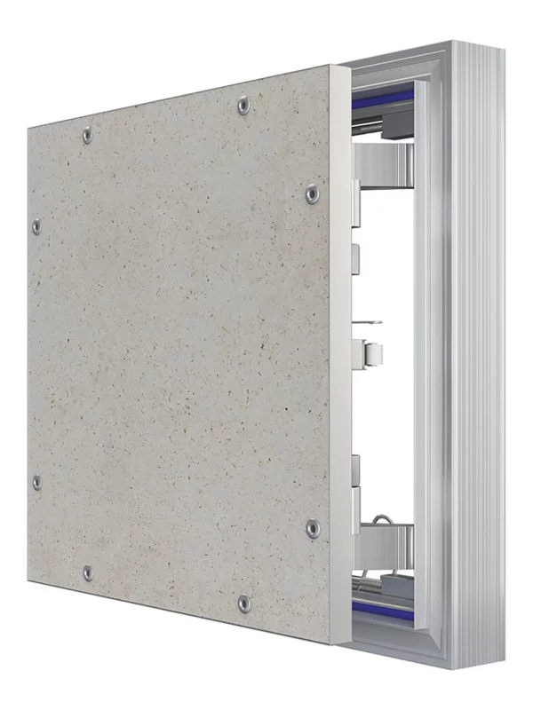 Люк ревизионный D Ceramo Optimum 300х300 скрытый монтаж петля алюминий EVECS